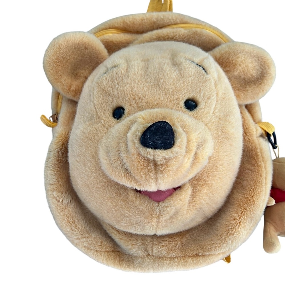 VTG Walt Disney World Winnie the Pooh 3D Plush Backpack w/Pooh Charm FLAWS READ - Picture 4 of 14